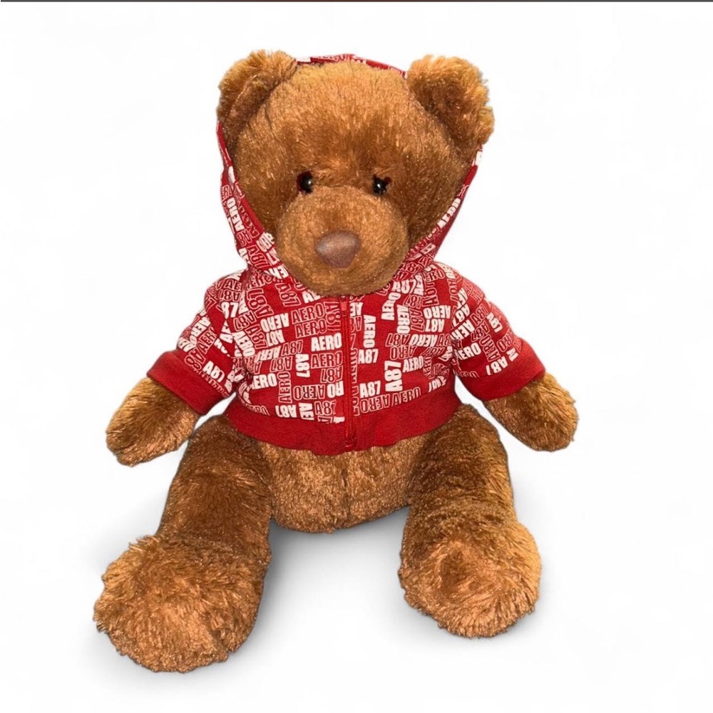 Y2K Aeropostale Teddy Bear with Red Hoodie
